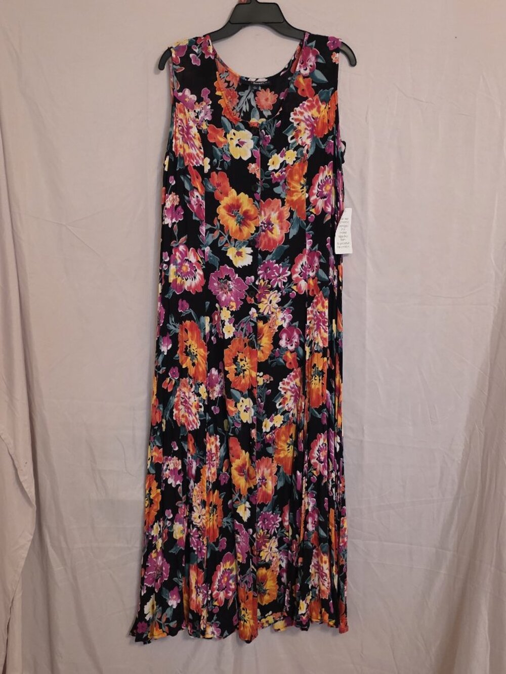 Denim 24/7 Tropical Print Crinkle Gauze Dress Size M